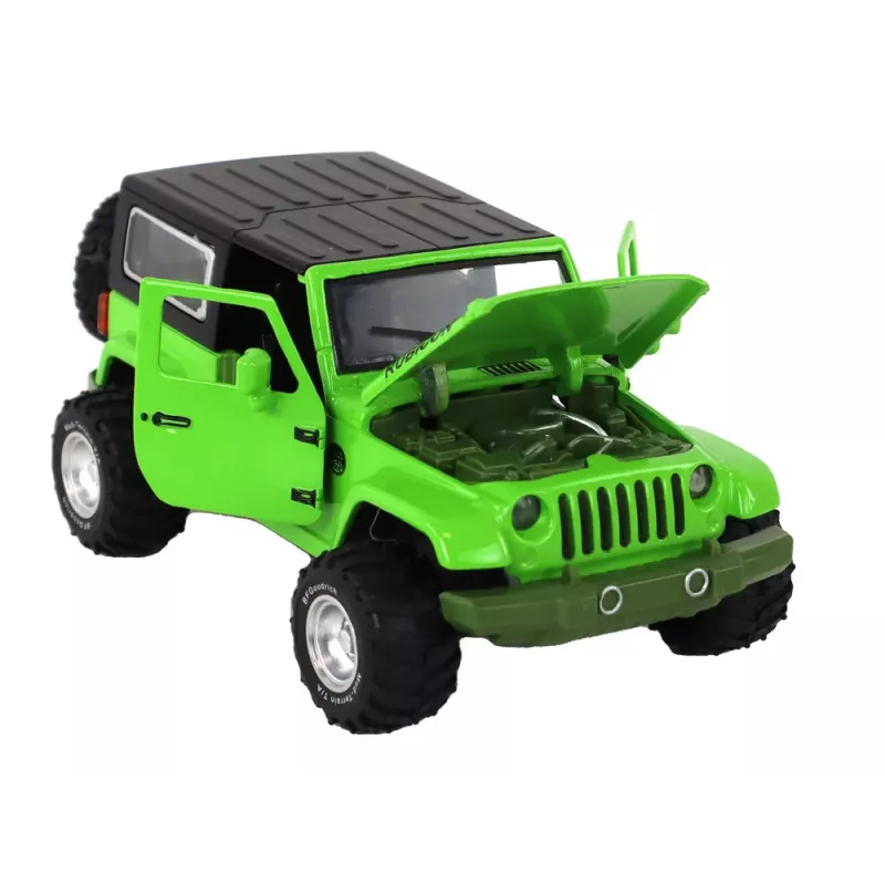 LEAN TOYS Off-Road Car Battery Powered Friction Drive Metal Green 1:32