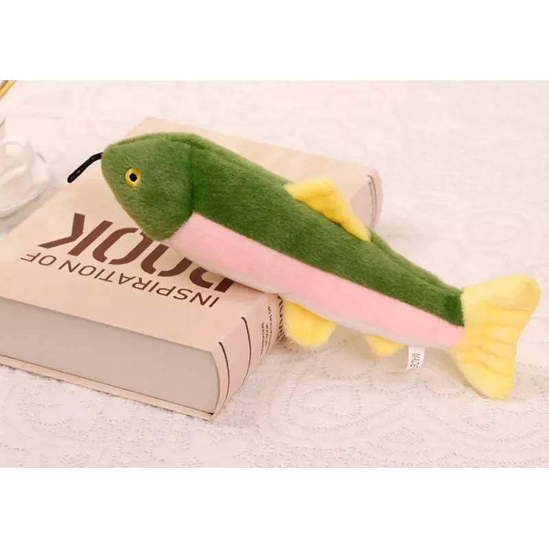 LEAN TOYS Plush Fish with Squeaker Colorful Mascot 30cm