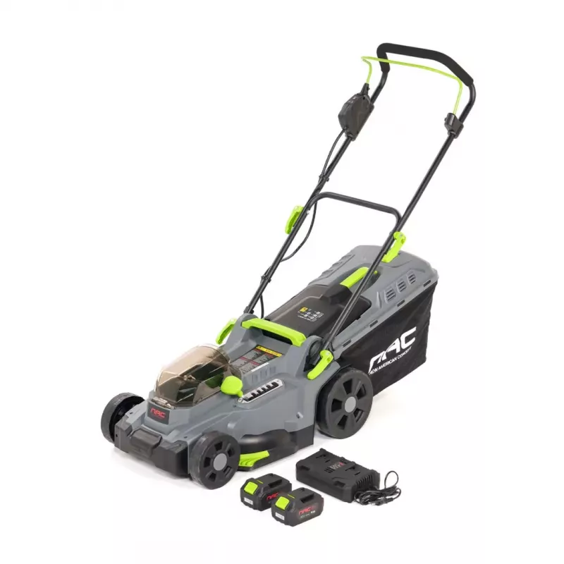 Battery Lawnmower NAC 2x20V 40V Brushless 37cm Cutting Width 40L Grass Box