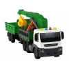 LEAN TOYS Truck With Crane Friction Drive Sounds Green Wood 1:16