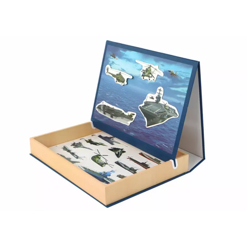 LEAN TOYS Educational Magnetic Puzzle Set - Military Ship Motif, 30 Pieces, Wooden, Ages 3+