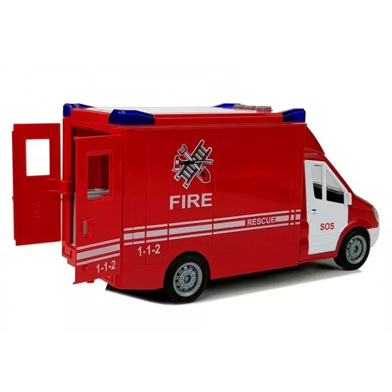 LEAN TOYS Fire Engine with Frictional Sound Drive Opening Doors