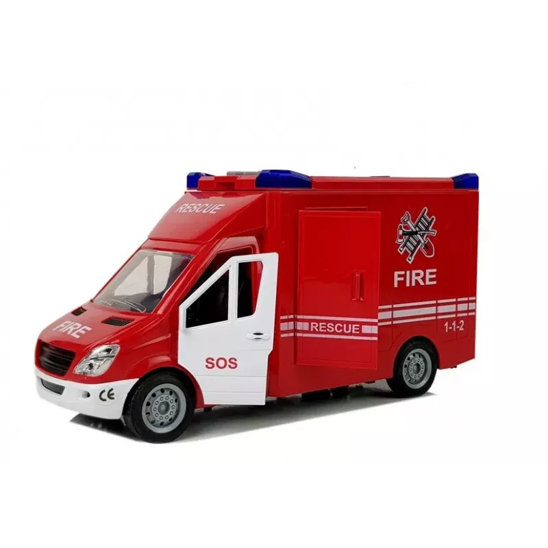 LEAN TOYS Fire Engine with Frictional Sound Drive Opening Doors