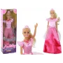 LEAN TOYS Children's Doll Anlily Princess Long Blonde Hair Tiara Pink Dress