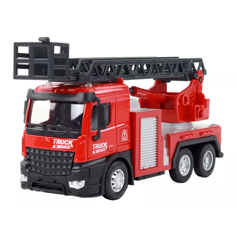 LEAN TOYS Red Fire Truck With Extendable Ladder Boom