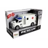 LEAN TOYS Auto Ambulance with Friction Drive White 1:20 with Sound