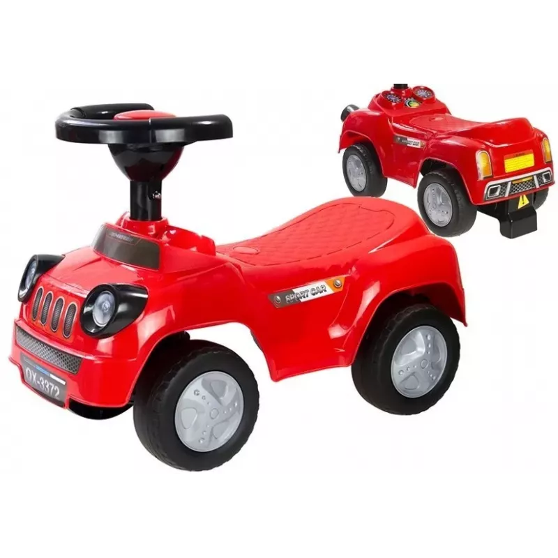 LEAN CARS Ride-On Toy Car for Toddlers Squeaker Sport Red