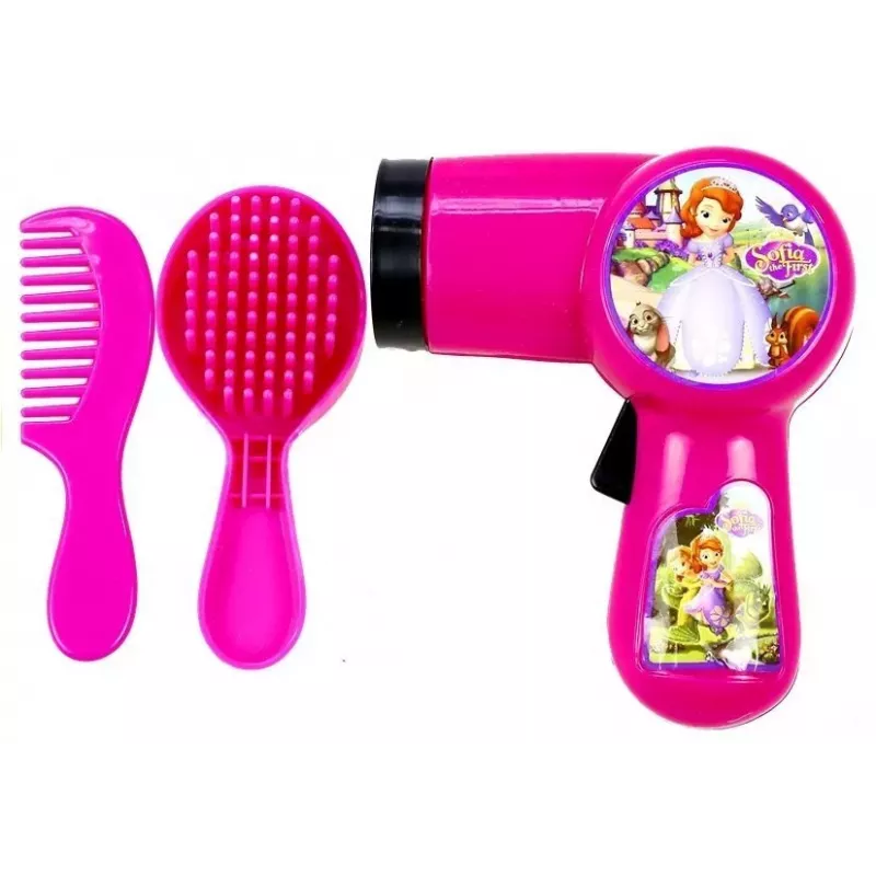 LEAN TOYS Princess in a Suitcase Set - Hair Dryer, Earrings, Headband, Pink