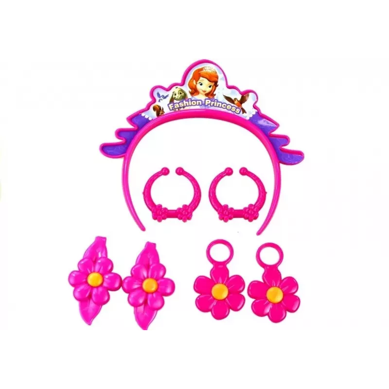 LEAN TOYS Princess in a Suitcase Set - Hair Dryer, Earrings, Headband, Pink