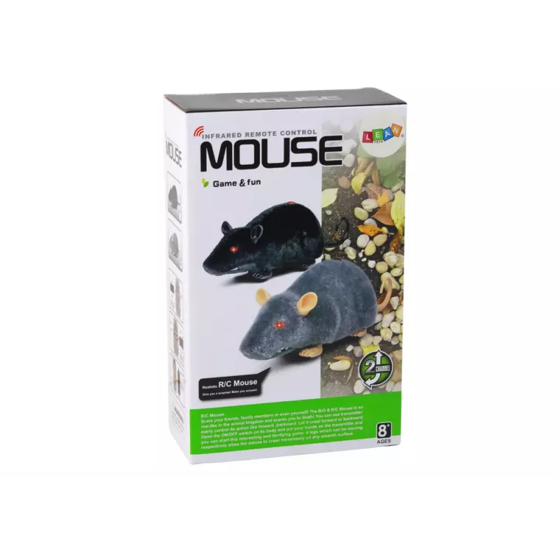LEAN TOYS Big RC Mouse Toy on Wheels Grey - Make a Prank