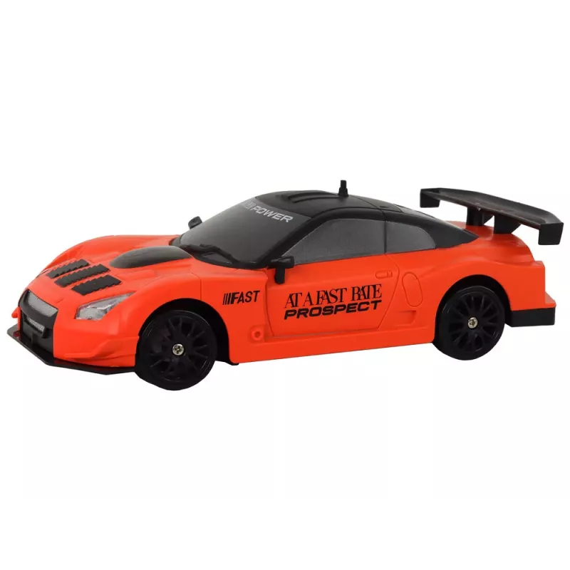 LEAN TOYS Remote Controlled Sports Car R/C 1:24 Orange Interchangeable Wheels