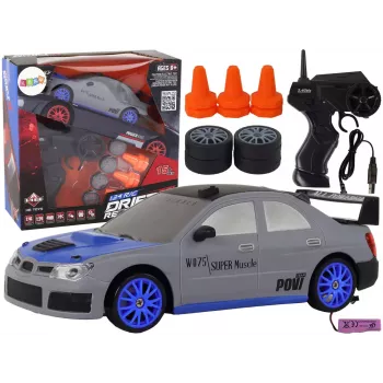 LEAN TOYS Remote Controlled Sports Car R/C 1:24 Gray Replaceable Wheels