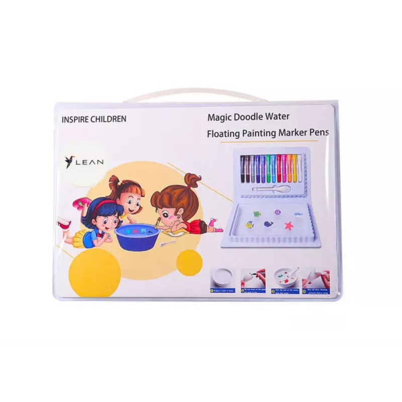LEAN Set of Colored Water Marker Pens, Suitcase, 12 Pieces