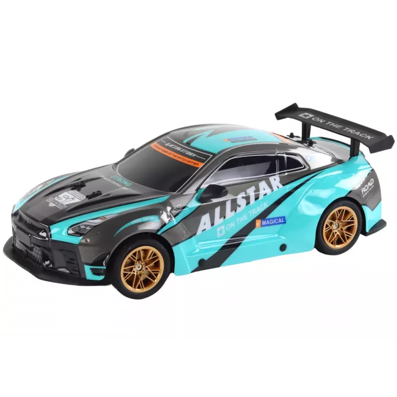 LEAN TOYS Large Remote Controlled Sports Car 1:10 Turquoise and Black