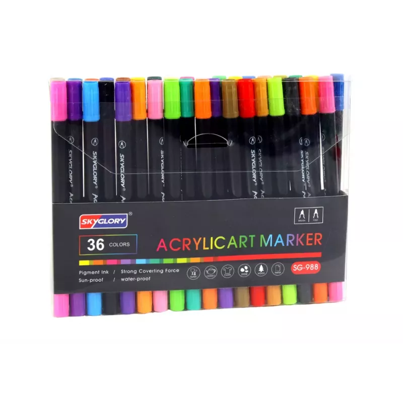 LEAN Set of 36 Double-Sided Markers for Ceramics, Glass and Clothes