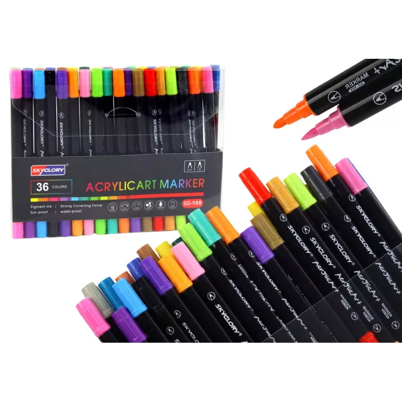 LEAN Set of 36 Double-Sided Markers for Ceramics, Glass and Clothes