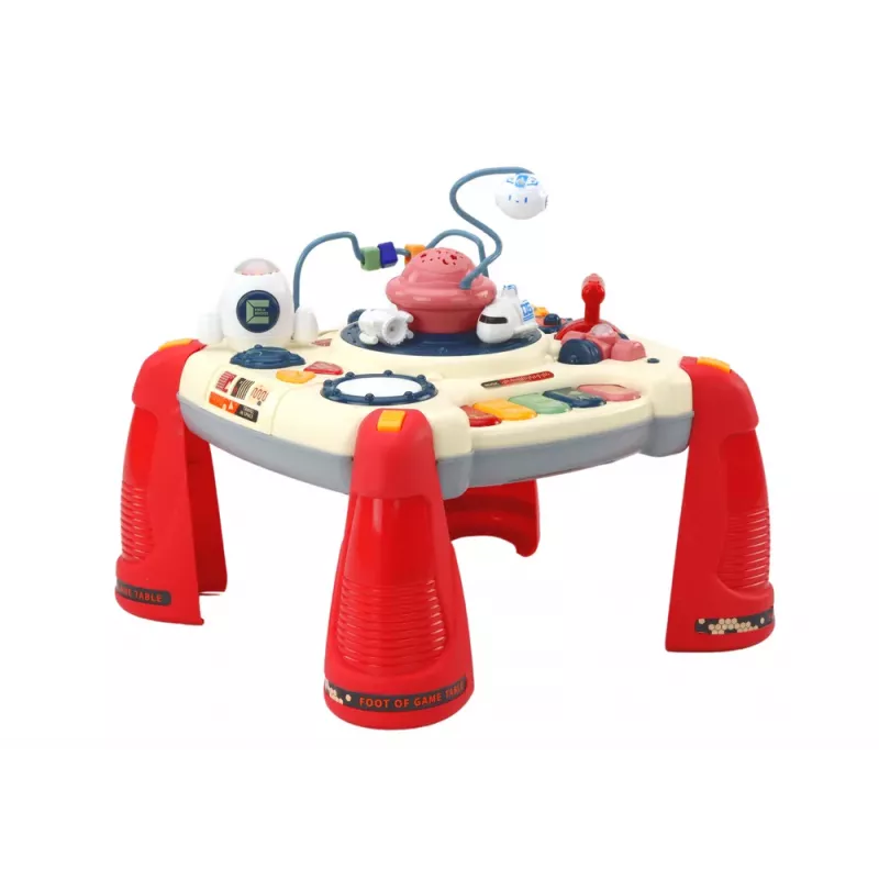 LEAN TOYS Interactive Educational Table Children's Panel Piano Space Red