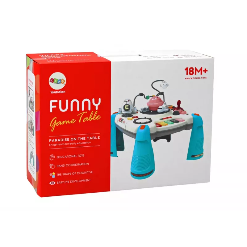 LEAN TOYS Interactive Educational Table Children's Panel Piano Space Blue