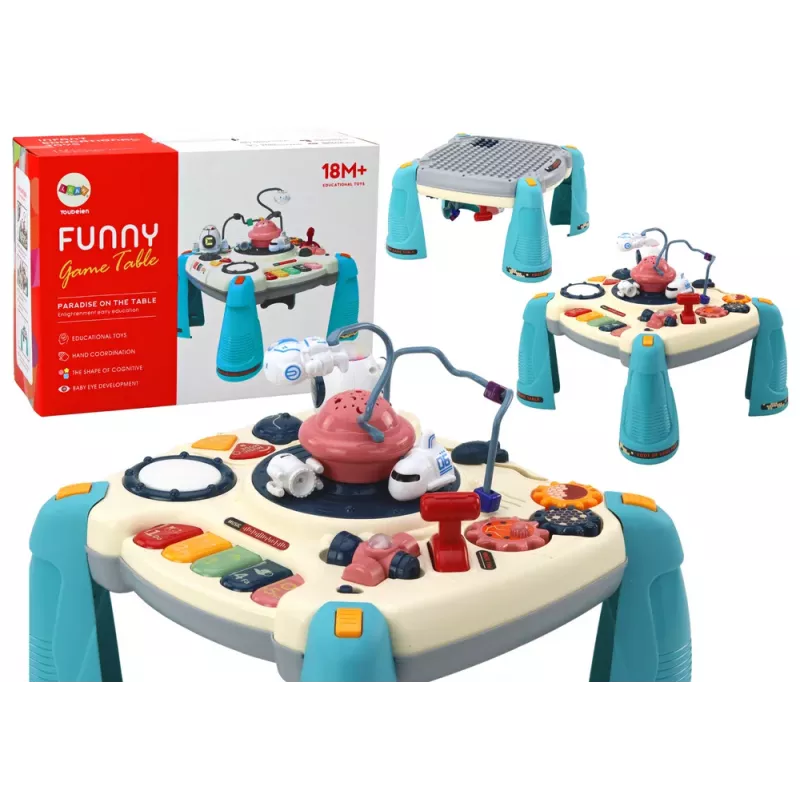 LEAN TOYS Interactive Educational Table Children's Panel Piano Space Blue