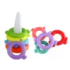 LEAN TOYS Pyramid Unicorn Puzzle 8 Circles Colorful 29cm x 14cm x 14cm