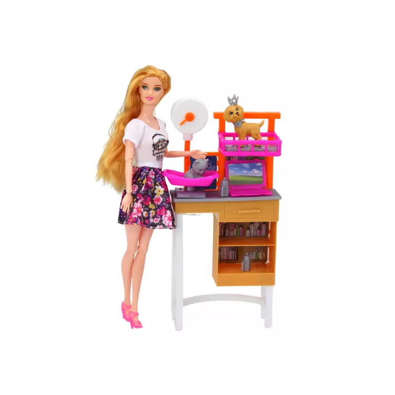 LEAN TOYS Doll Set With Dogs Cat Vet Accessories