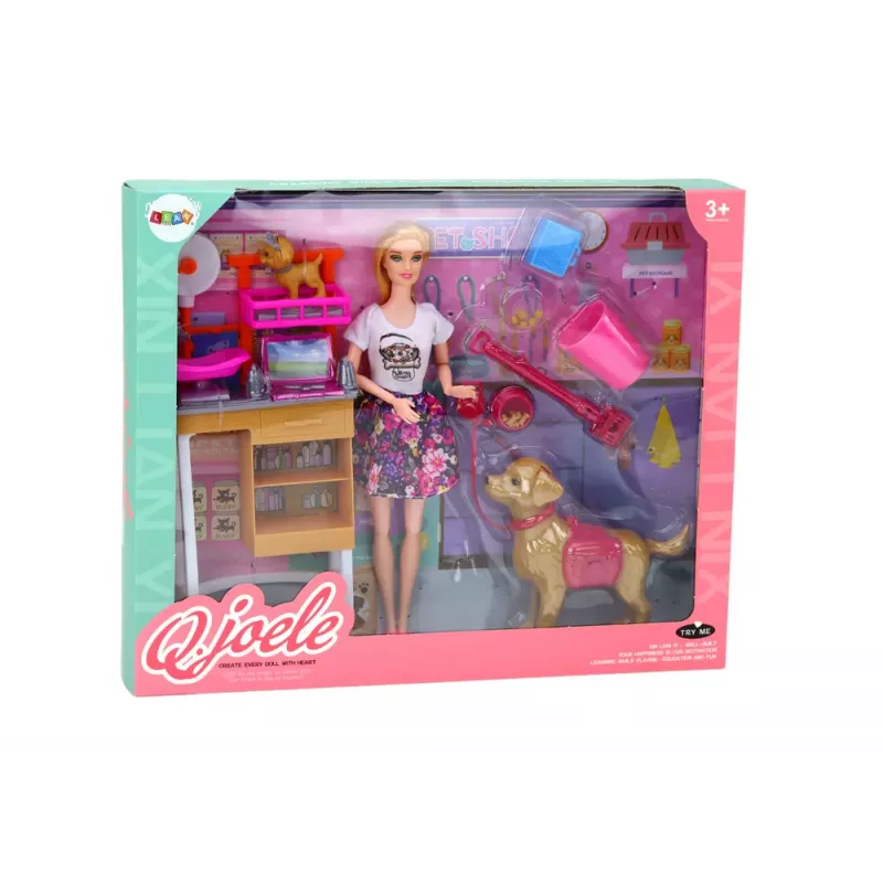 LEAN TOYS Doll Set With Dogs Cat Vet Accessories