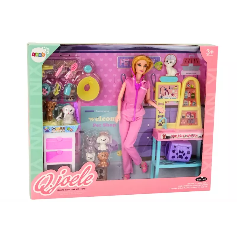LEAN TOYS Lalaloopsy Veterinarian Doll Set with Treatment Furniture, Accessories, and Pet