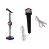 LEAN TOYS Microphone with Stand for Kids Karaoke Adjustable Lights Black