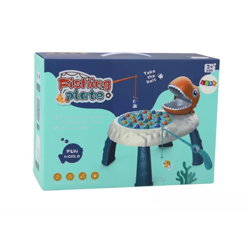 LEAN TOYS Fishing Arcade Game Orange Dinosaur Table