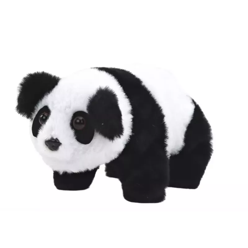 LEAN TOYS Interactive Plush Panda In Pink Blue Transporter