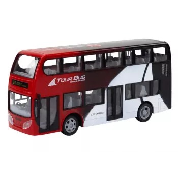 LEAN TOYS Double Decker Bus Remote Controlled RC Lights 1:24 Red