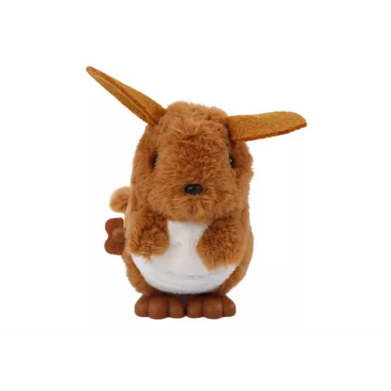 LEAN TOYS Jumping Kangaroo Wind-Up Plush Toy Decoration Brown
