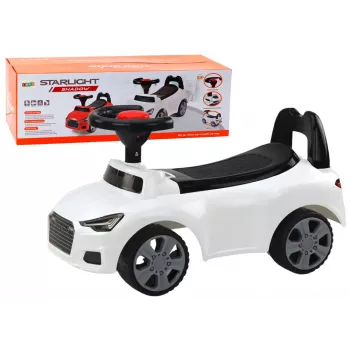 LEAN CARS Car Ride On With Backrest QX-3396 Horn Storage Box White