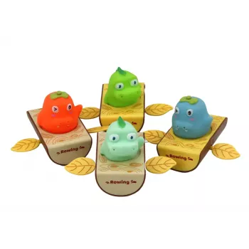 LEAN TOYS Wind-up Bath Toy Dinosaur in a Boat