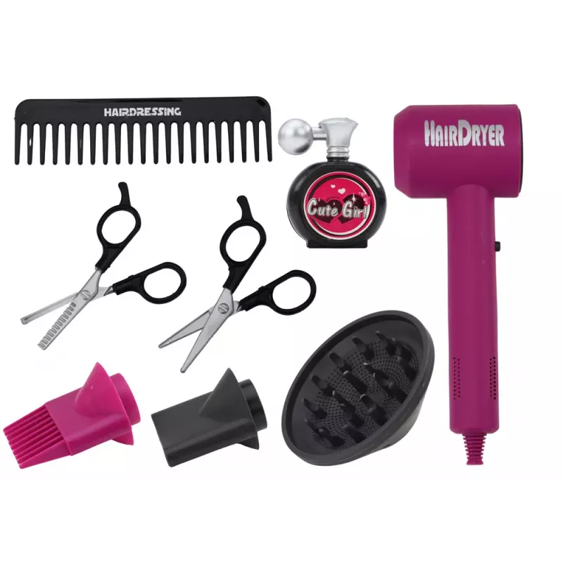 LEAN TOYS Hairdressing Set Beauty Salon Hairdresser Dryer 10 Pieces