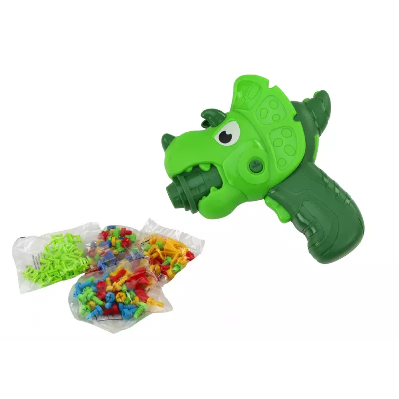 LEAN TOYS Table Suitcase DIY Set Puzzle Blocks Dinosaur Screwdriver 249 Pieces