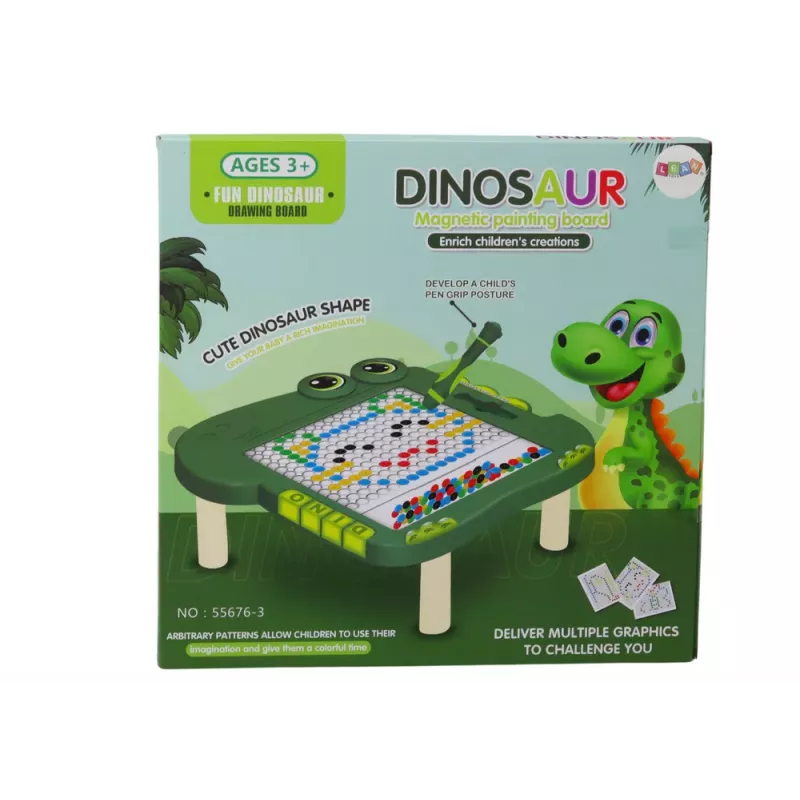LEAN TOYS Dinosaur Educational Magnetic Board Table Pad Puzzle Green