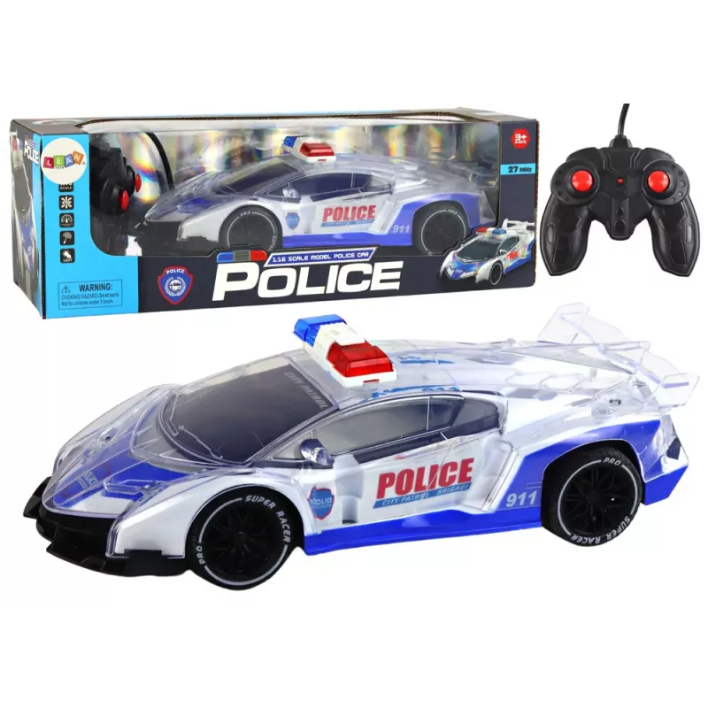 LEAN TOYS Police Sports Car Remote Controlled RC Scale 1:16 Lights