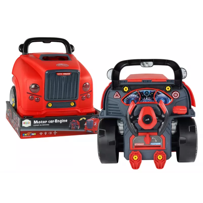 LEAN TOYS Workshop Engine Truck Disassembly DIY Kit Red