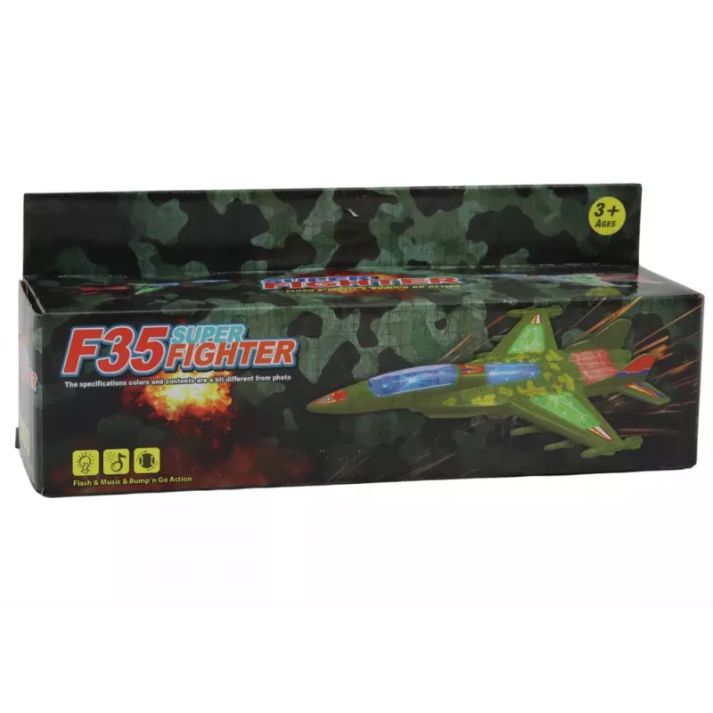 LEAN TOYS Military Fighter F35 Driving Lights Sounds Gray