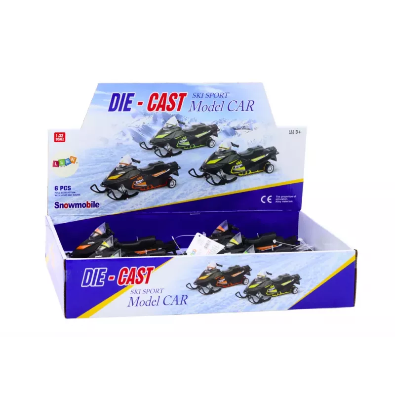 LEAN TOYS Snowmobile with Spring Suspension and Drive, Scale 1:32, Lights, Sounds