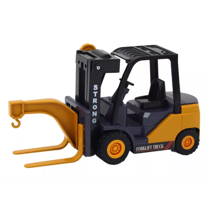 LEAN TOYS Forklift With Hook Adjustable Friction Drive Yellow
