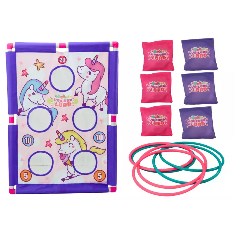 LEAN TOYS Arcade Game Hoop Bag Throw 2in1 Unicorn Board