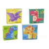 LEAN TOYS Educational Puzzle 6in1 Blocks Puzzle Cubes 6 Pictures Dinosaurs 9 El.