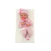 LEAN TOYS Baby Doll with Striped Sweater, Hat, Scarf and Accessories, Pink