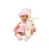LEAN TOYS Baby Doll in a Bunny Carrier in a Pink Checkered Outfit