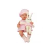 LEAN TOYS Baby Doll in a Bunny Carrier in a Pink Checkered Outfit