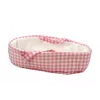 LEAN TOYS Baby Doll in a Bunny Carrier in a Pink Checkered Outfit