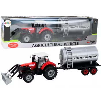 LEAN TOYS Agricultural Tractor Excavator with Tanker Drive Red