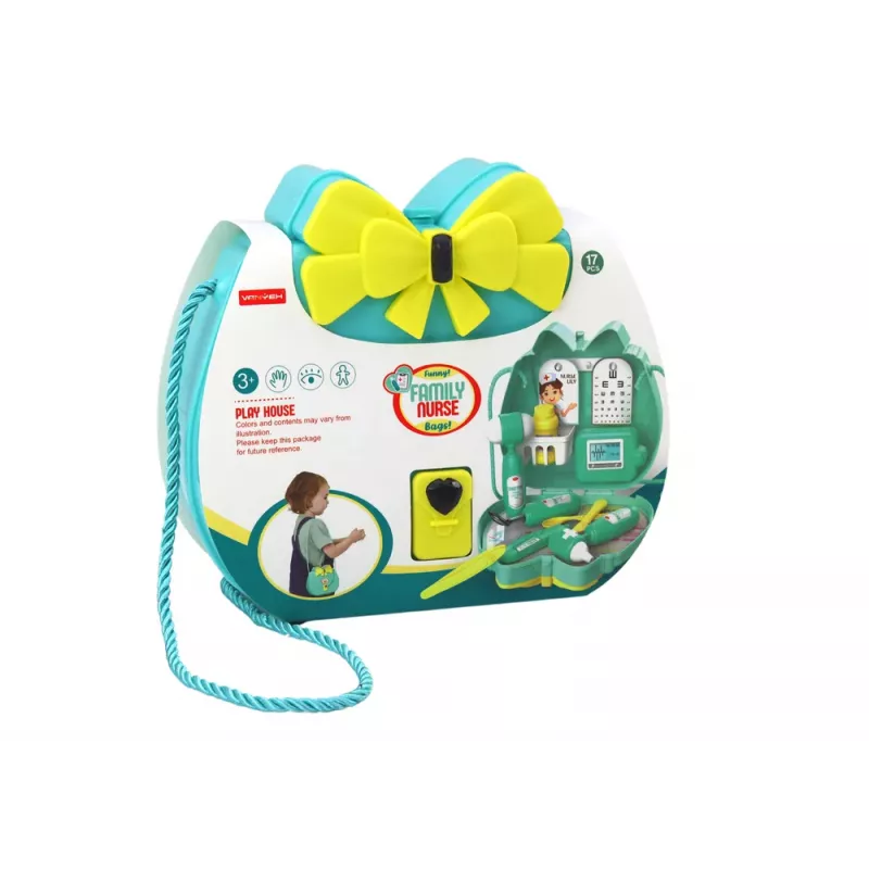 LEAN TOYS Turquoise Doctor's Set in a Purse on a Drawstring